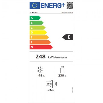 Ψυγειοκαταψύκτης Gorenje NRK620EABG4 336lt, Total No Frost 201x59.5x59, Black /E